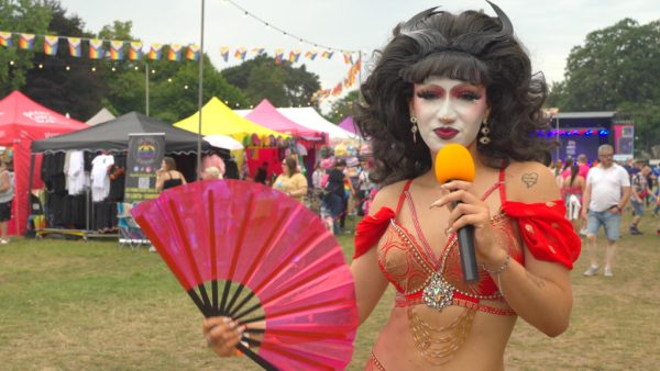 Movie Star with fan.